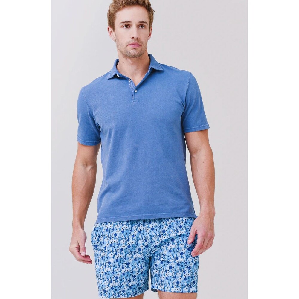 NWT $98 Johnnie-O Surfside Dyed Polo Shirt Surfside laguna Blue JMPO3320 M